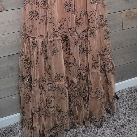 Anthropologie Dress Size Small Long Maeve Pink and Black - Picture 5 of 12